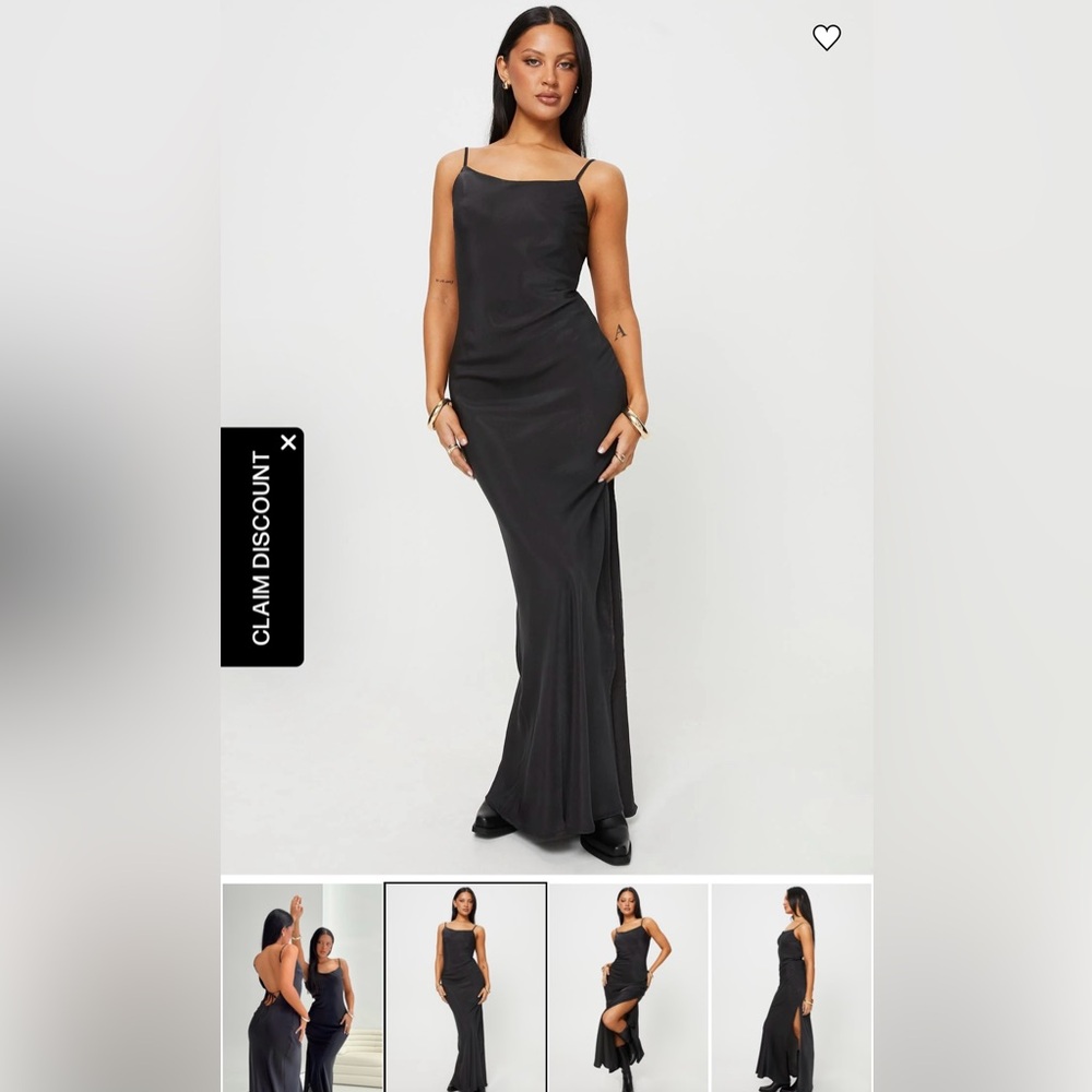 Damelio Low Back Maxi Dress Black Princess Polly
